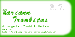 mariann trombitas business card